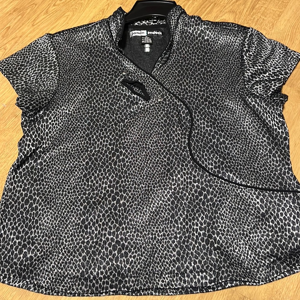 Jamie Sadock black animal print golf top - size XL 🏌️‍♀️